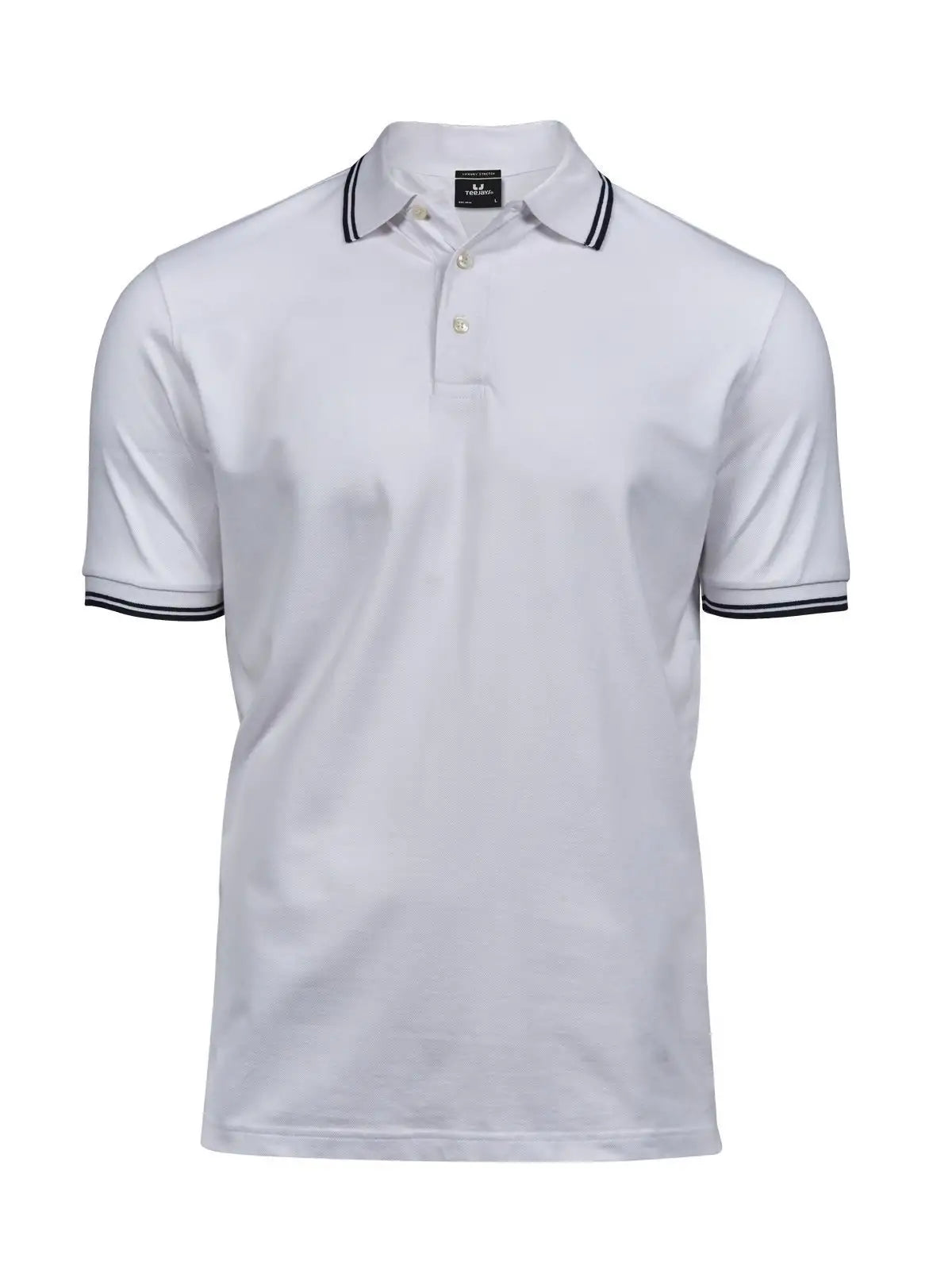 Luxury Stripe Stretch Polo Uomo – Piqué | Tee Jays - White/Navy