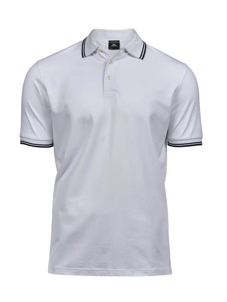 Luxury Stripe Stretch Polo Uomo – Piqué | Tee Jays - White/Navy