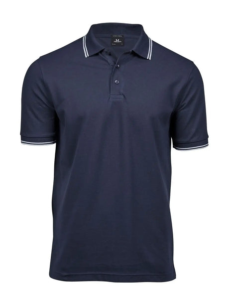 Luxury Stripe Stretch Polo Uomo – Piqué | Tee Jays - Navy/White