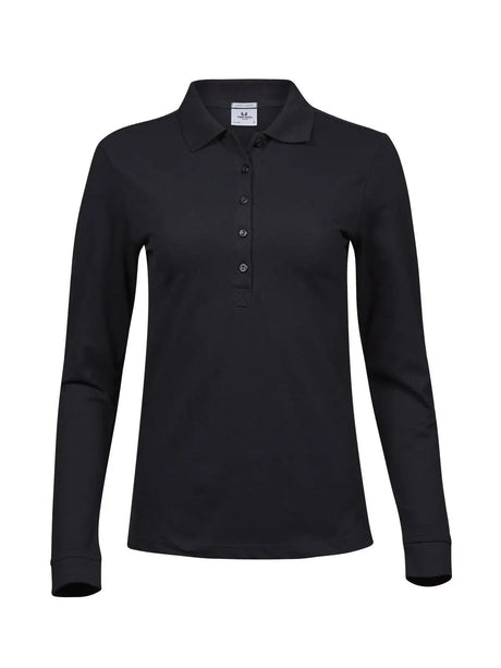 Ladies Luxury Stretch Long Sleeve Polo Donna – Piqué | Tee Jays - Nero
