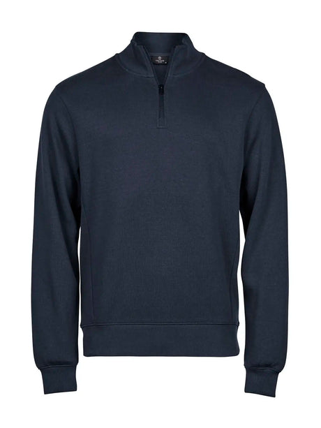 Felpa Ribbed Interlock Half Zip Uomo | Tee Jays - Blu