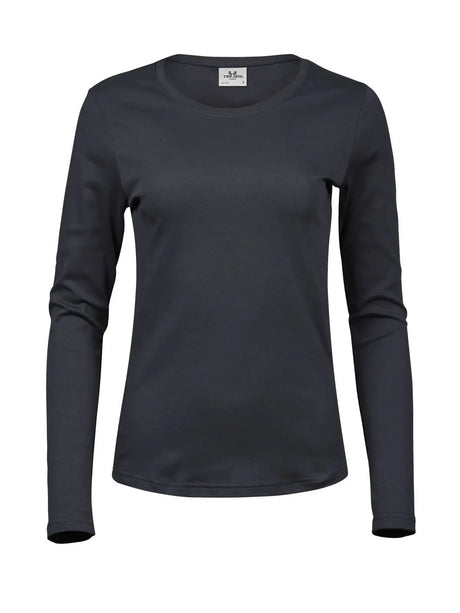 T-shirt Ladies Long Sleeve Interlock Tee Donna | Tee Jays - Grigio
