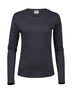 T-shirt Ladies Long Sleeve Interlock Tee Donna | Tee Jays - Grigio