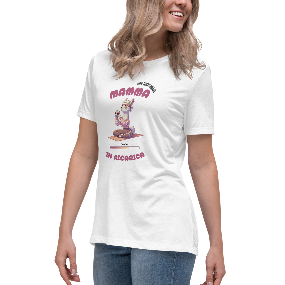 Maglietta Donna “Mamma in Ricarica” – Idea Regalo Divertente per la Festa della Mamma